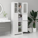 Mobile Colonna Bagno 60x30x170,5 cm con 3 Armadietti Bianco   