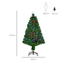 Albero di Natale Artificiale 120 cm 130 Rami in Fibra Ottica e PVC e 16 luci LED 