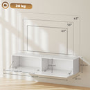 Mobile Sospeso con Armadietti con Ante a Ribalta 140x33x29,8 cm in Truciolare Bianco Lucido   