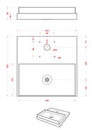 Base con Vaschetta per Fontane con Ghiera Grande 40x40x5 cm in Cemento Belfer 42/BSE/5 Ruggine