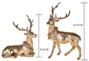 Set 2 Statuine Renne 22 cm in Resina Oro
