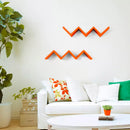 Mensola da Parete Libreria Zigzag 56x15,5 cm in Fibra di Legno Saetta Blu Baltico