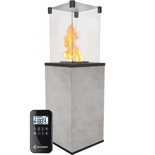 Stufa a Gas da Esterno cm 136,6x44,2x44,2 Flig Gastonia Mini Ossido Grigio con Telecomando e Vetri acquista