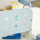 Banco Studio Scuola per Bambini 80x52x88-109 cm in MDF e Acciaio Azzurro