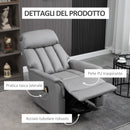 Poltrona Alzapersona Elettrica 80x94x104 cm in Similpelle Grigio