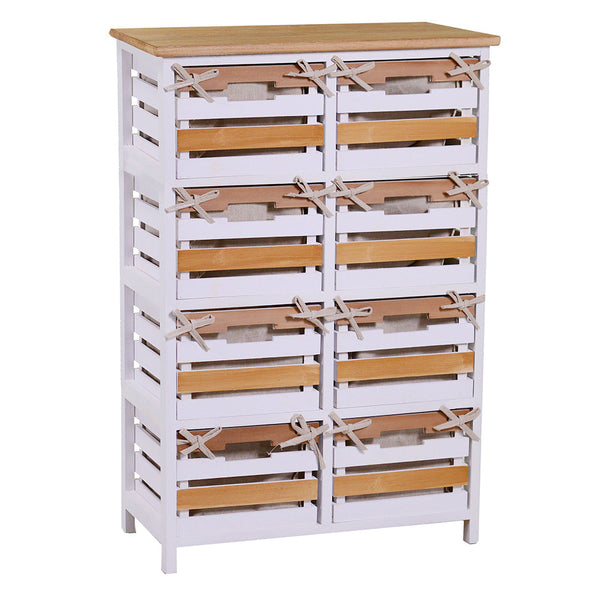 Cassettiera 8 Cassetti in Legno 58x30x85cm Matilda Noce Chiaro e Bianca acquista