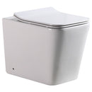 Coppia di Sanitari WC e Bidet a Terra Filo Muro in Ceramica 36,5x56,5x41cm Bianco