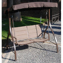 Dondolo 2 Posti in Ferro con Rivestimento Seduta in Textilene Imbottito 160X114X163Cm