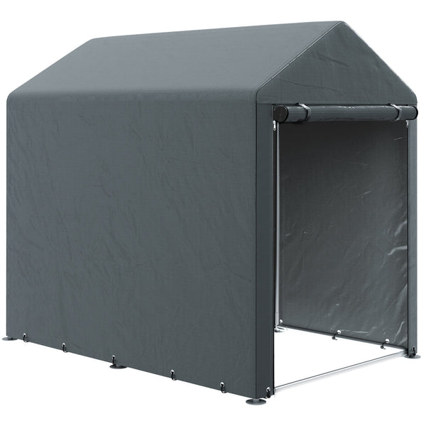 Capanno Box per Attrezzi da Giardino 120x179x165 cm Tenda in PE anti UV e Metallo Grigio scuro sconto