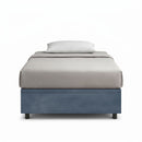 Letto Singolo Contenitore Imbottito Microfibra Blu BoxMax Varie Misure