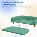 Divano per Cani Taglia Grande 98x67x25 cm con Cuscino Sfoderabile Verde Chiaro