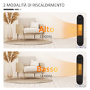 Stufa Elettrica Oscillante 21x21x63.5 cm con Telecomando Timer e 2 Modalità in PP PA e Metallo Bianco e Nero      