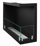 Camino a Bioetanolo da Incasso ad Angolo 60x22,4x45 cm Sutri Lato Destro Struttura in Acciaio Nero