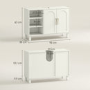 Mobile Sottolavabo per Bagno 90x30x63 cm a 2 Ante con Ripiani Aperti e Regolabili in Pannelli di Particelle e MDF Crema      