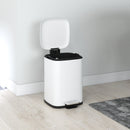 Pattumiera a Pedale 12 Litri 24,5x32x34,5 cm con Chiusura Silenziosa in Metallo e PP Bianco