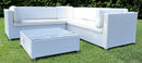 Set da Giardino 2 Divani Poltrona e Tavolino in Polyrattan Morel Dubai Bianco