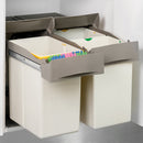 Pattumiera Differenziata 2 Contenitori per Mobili Cucina 14L Estrazione Manuale Emuca Grigia
