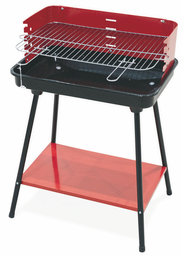 Barbecue a Carbone Carbonella Rettangolare 58x38 cm Soriani Sun-day Rosso sconto