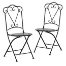 Set 2 Sedie da Giardino in metallo Bistrò Nero