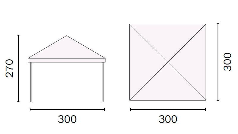 Gazebo da Giardino 3x3m in Ferro Tessuto Poliestere Vorghini Ecrù