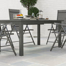 Tavolo da Giardino Allungabile Meccanismo a Farfalla 160-220x90x73 cm per 6-8 Persone in Alluminio Grigio  