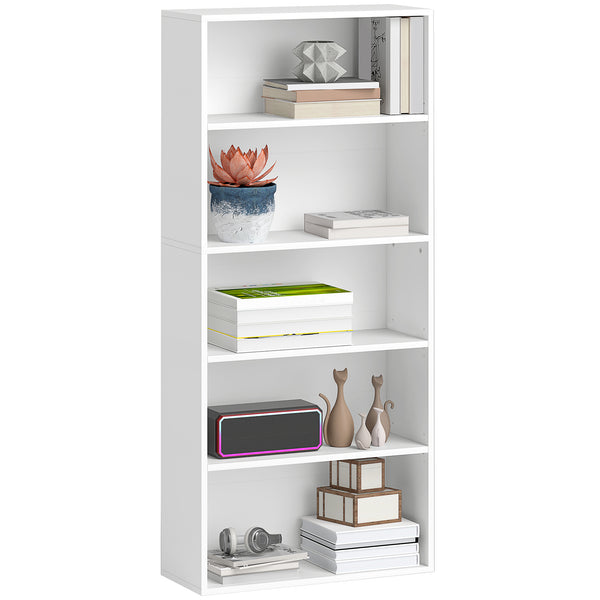 online Mobile Libreria a 5 Ripiani 60x24x133,5 cm in Legno Bianco