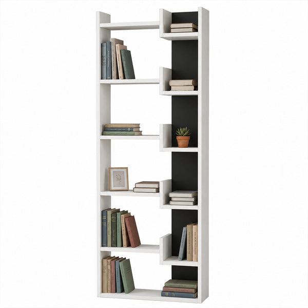 prezzo Libreria a 6 Ripiani 60,5x22x162,5 cm Scaffalatura Verticale Moderna Bianco e Antracite
