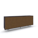 Mobile Soggiorno Madia 3 Ante 177x41x74 cm Ossido Nero e Ruggine   