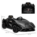 Macchina Elettrica per Bambini 12V con Licenza Lamborghini Sian FKP 37 Nera Metallizata