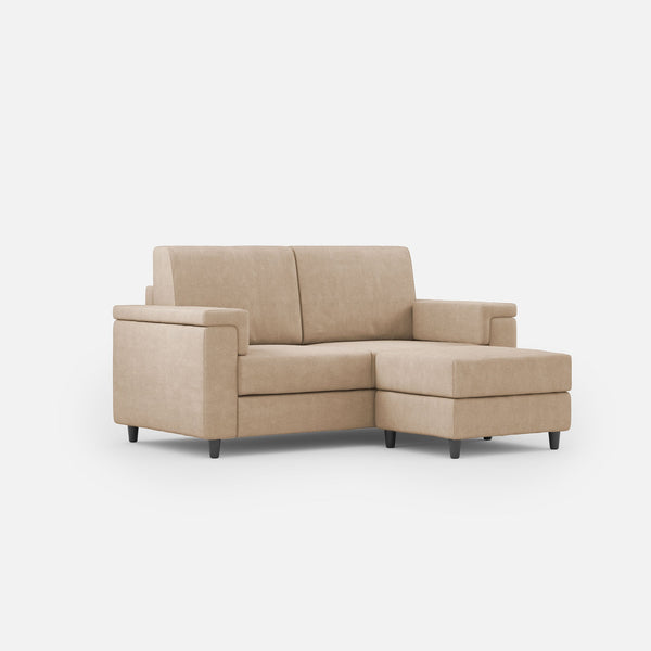 acquista Divano 2 Posti con Pouf 148x155x85 cm Marrak in Tessuto Beige