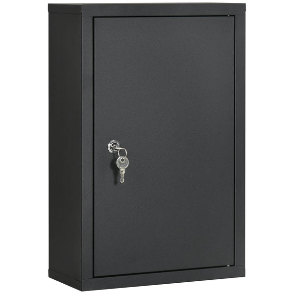 Armadietto per Medicinali 30x14x46 cm 3 Ripiani in Acciaio Nero prezzo