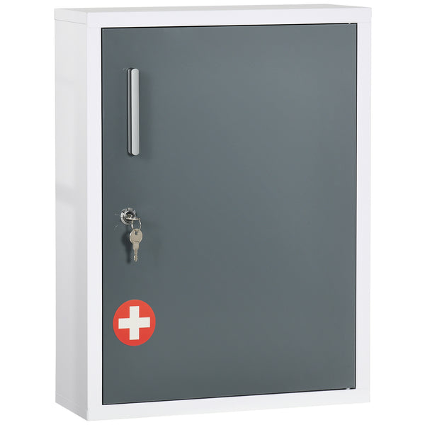 Armadietto per Medicinali 40x15x53,5 cm 3 Ripiani in Acciaio Bianco e Grigio prezzo