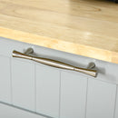 Carrello da Cucina 121x46x91 cm con Ruote in Legno Grigio