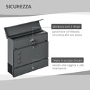 Cassetta Postale 3 Fessure 37x10,5x37 cm 2 Chiavi in Acciaio Zincato Grigio