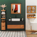 Mobile a Colonna per Bagno 30x30x144,3 cm in Legno MDF e Bambù 