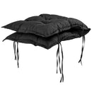 Cuscino per Sedie da Giardino 100x50 cm con Laccetti in Poliestere Nero
