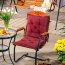 Cuscino per Sedie da Giardino 100x50 cm con Laccetti in Poliestere Rosso