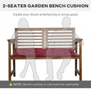 Cuscino per Sedie da Giardino 100x50 cm con Laccetti in Poliestere Rosso