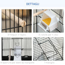 Voliera Gabbia per Uccelli 46,5x35,5x92 cm in Metallo e Plastica Nero