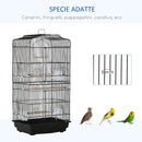 Voliera Gabbia per Uccelli 46,5x35,5x92 cm in Metallo e Plastica Nero