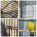 Voliera Gabbia per Uccelli 46,5x35,5x92 cm in Metallo e Plastica Nero