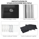 Gazebo da Giardino Pieghevole 297x297x274 cm in Acciaio e tessuto Oxford Nero