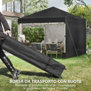 Gazebo da Giardino Pieghevole 297x297x274 cm in Acciaio e tessuto Oxford Nero