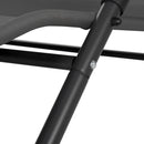 Lettino Prendisole 2 Posti da Giardino 200x137x138 cm con Tetto Parasole in Acciaio Grigio