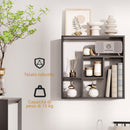 Libreria da Parete 60x25x60 cm Ripiani Asimmetrici in Legno Truciolare Nero