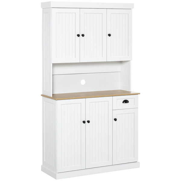 Credenza Cucina 101x39x180 cm 1 Cassetto 6 Ante in Legno Bianco online