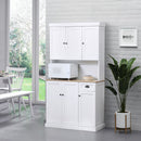 Credenza Cucina 101x39x180 cm 1 Cassetto 6 Ante in Legno Bianco