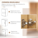 Credenza Cucina 90x40x180 cm in Truciolato e Legno di Pino