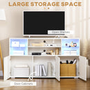 Mobile TV 160x35x91 cm Max 65” in Vetro Bianco Lucido