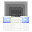 Mobile TV 160x35x91 cm Max 65” in Vetro Bianco Lucido